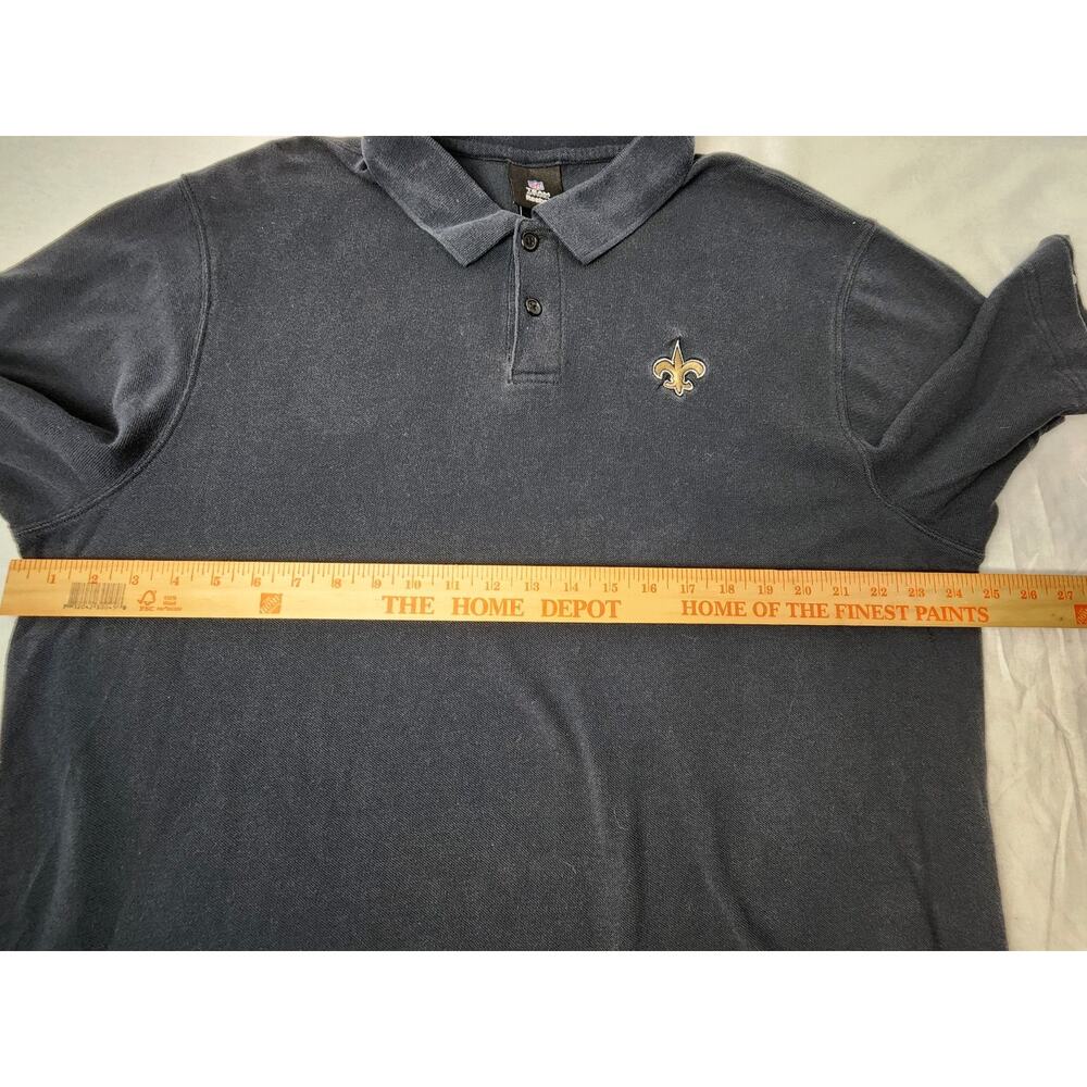 Reebok NFL New Orleans Saints Mens XL Short Sleeve Black Polo Shirt Extra Large - Picture 11 of 11